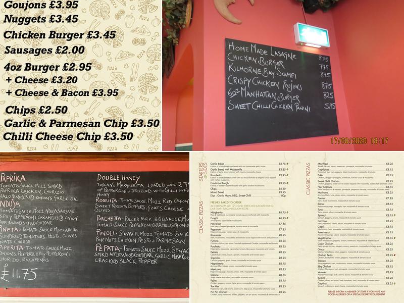 Toscano Pizzeria Menu