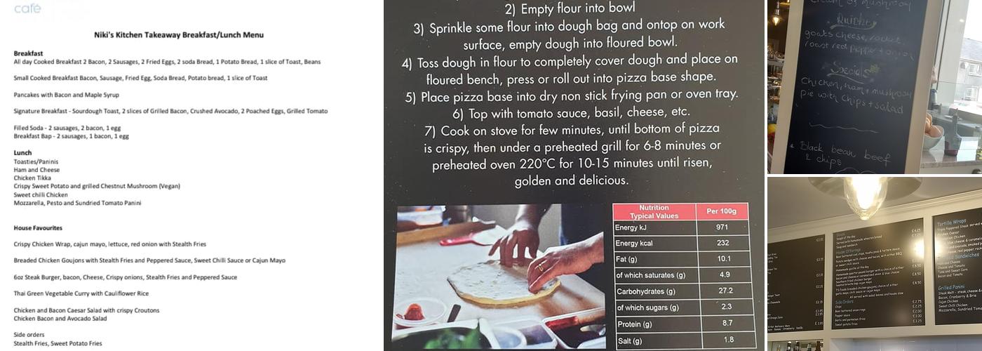 Nikis Kitchen Cafe Menu