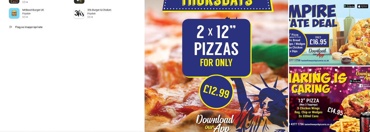 Taste of New York Pizzeria Menu