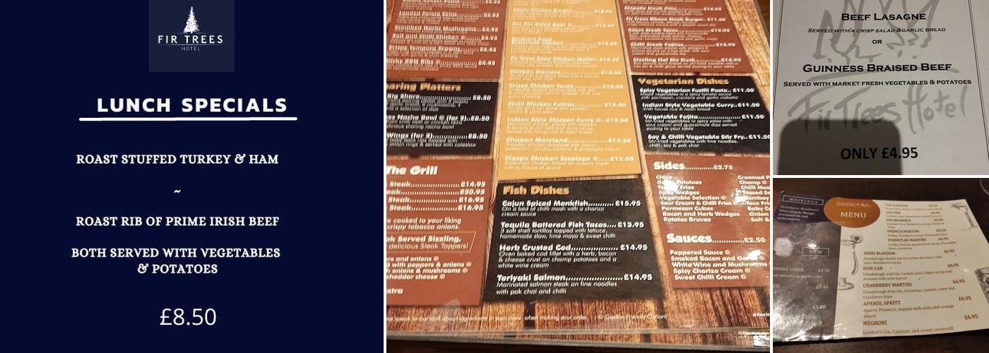 Fir Trees Hotel Menu