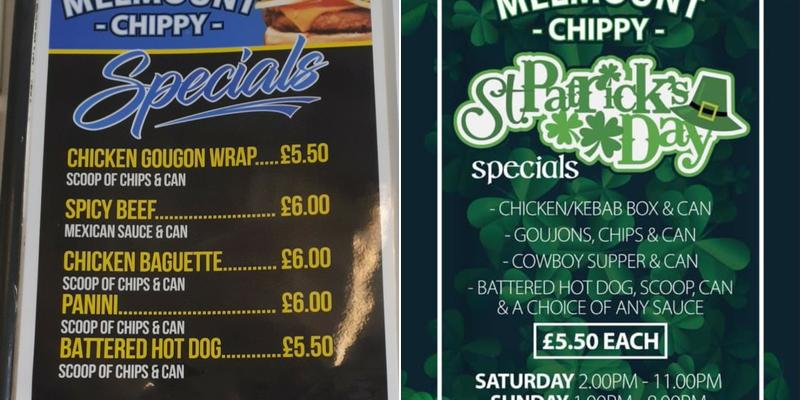 Melmount Chippy Menu