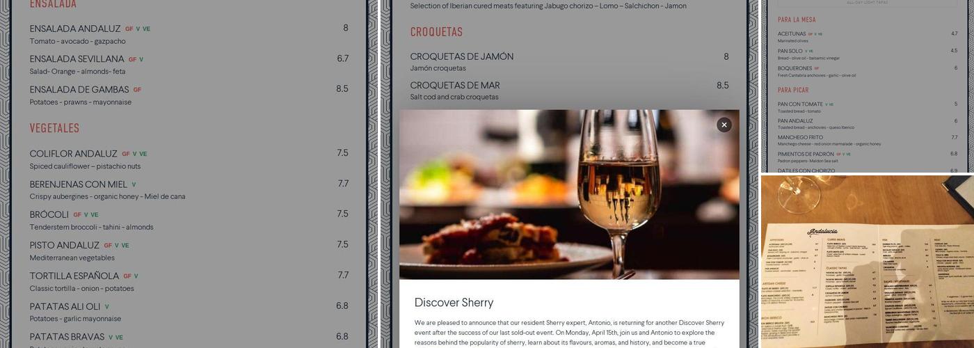 Andalucia – Tapas & Wine Bar Menu