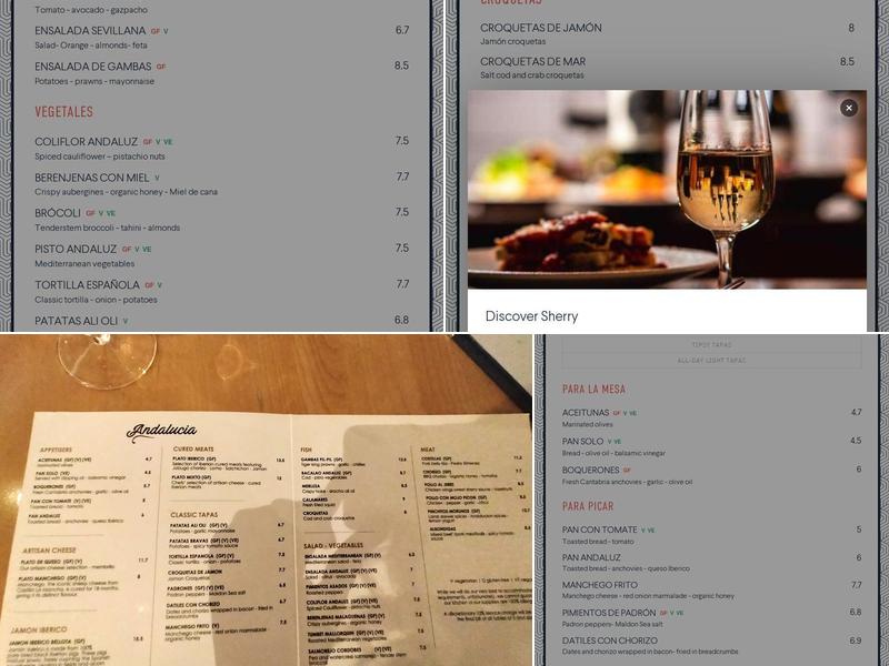 Andalucia – Tapas & Wine Bar Menu