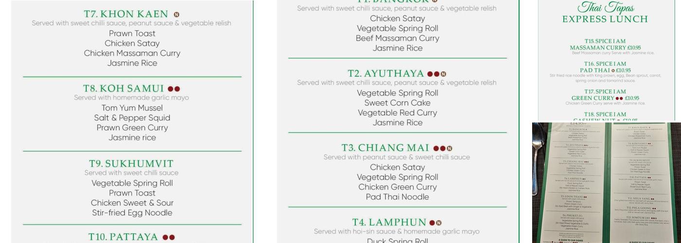 Spice I Am Worthing Menu