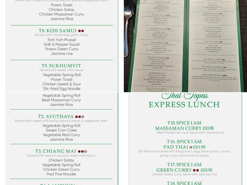 Spice I Am Worthing Menu