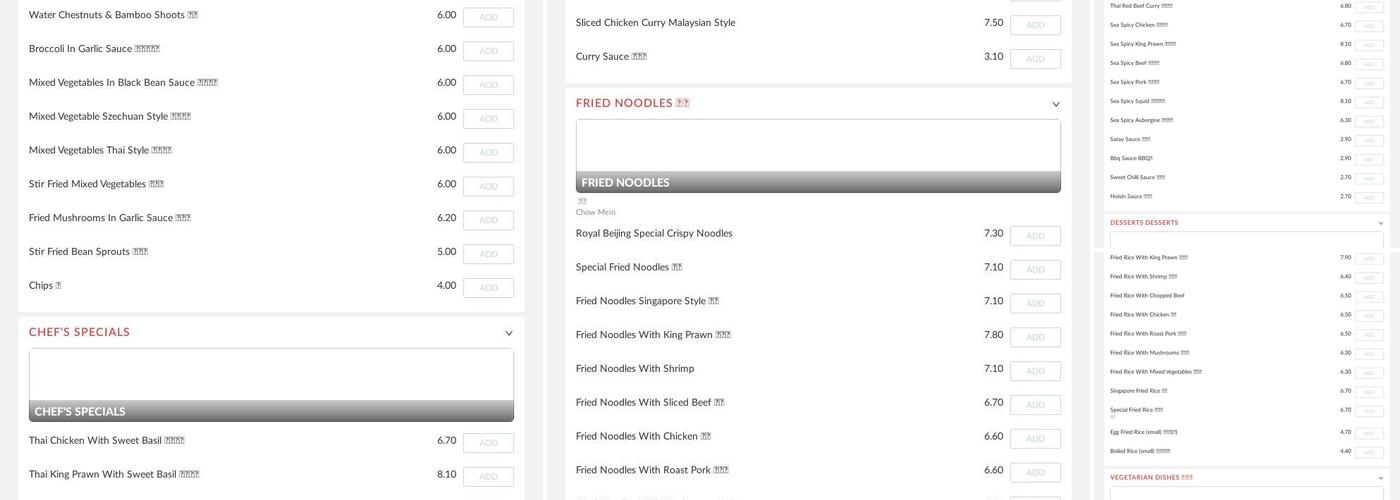 Royal Beijing Chinese Takeaway Menu