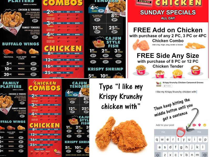 Krispy Krunchy Chicken Menu