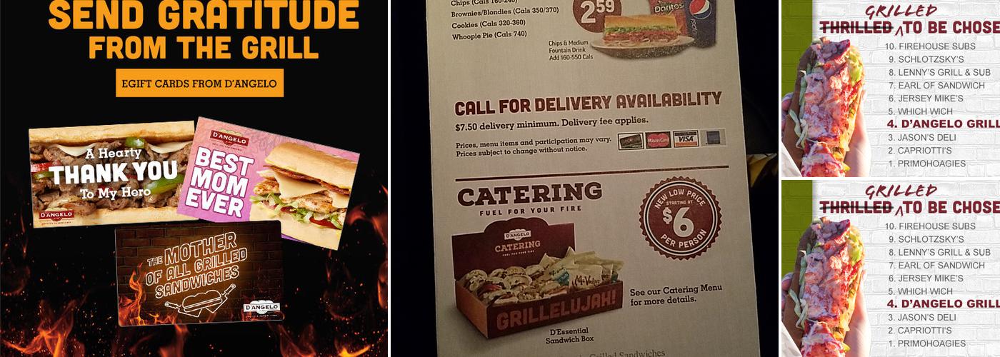 D'Angelo Grilled Sandwiches Menu