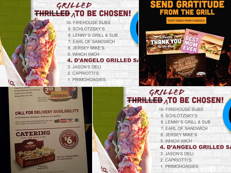 D'Angelo Grilled Sandwiches Menu