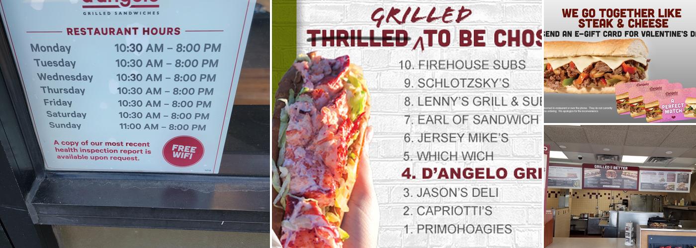 D'Angelo Grilled Sandwiches Menu