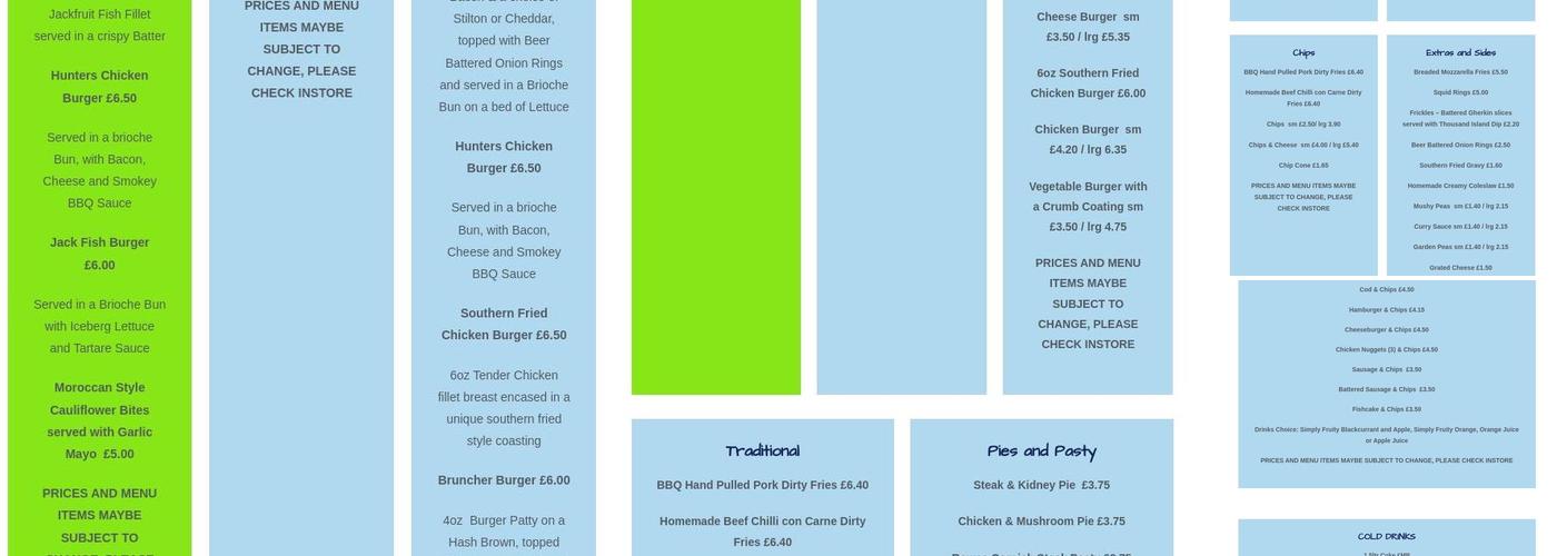 The Welcome Fryer Menu