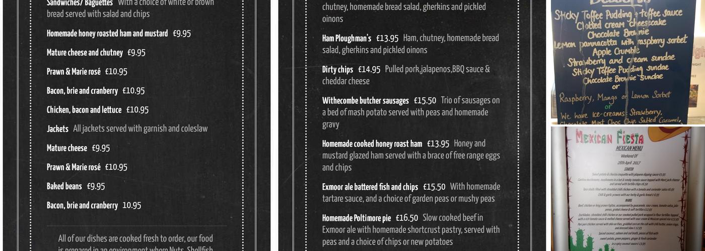 The Poltimore Inn Menu