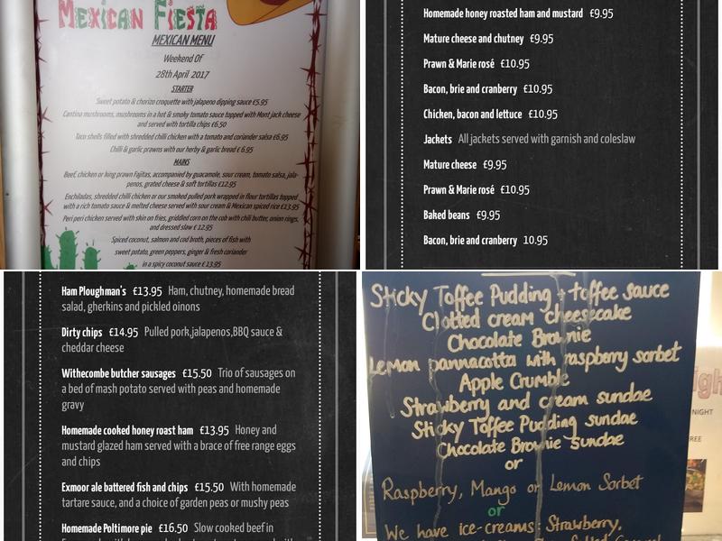 The Poltimore Inn Menu