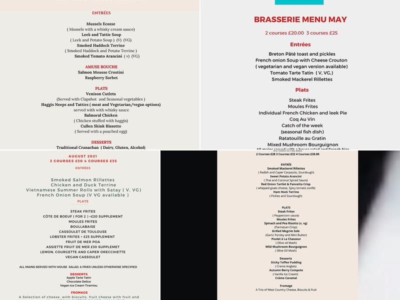 La Petite Bouchée Menu