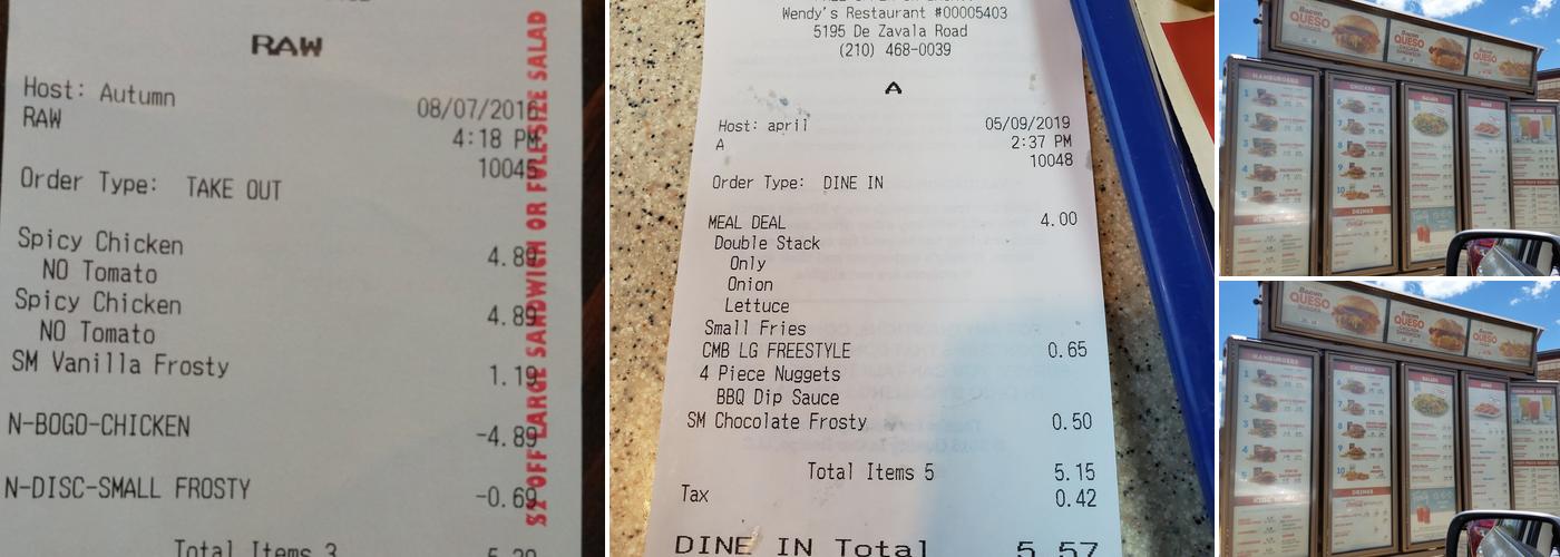 Wendy's Menu
