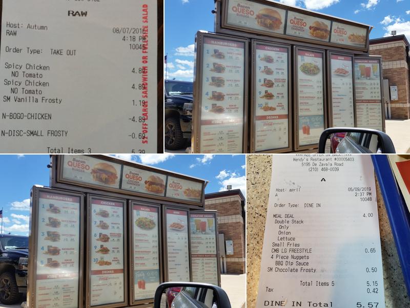 Wendy's Menu
