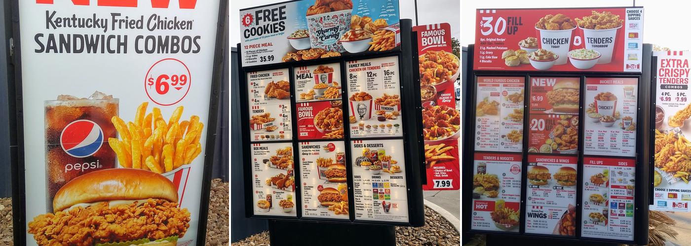 KFC Menu
