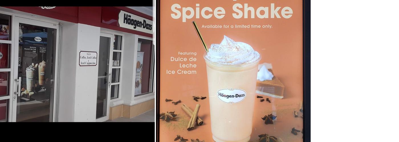 Häagen-Dazs Ice Cream Shop Menu