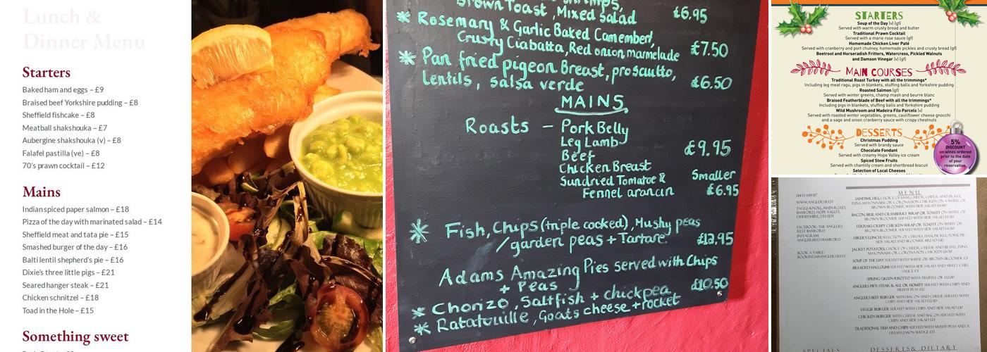 The Anglers Rest, Bamford Menu