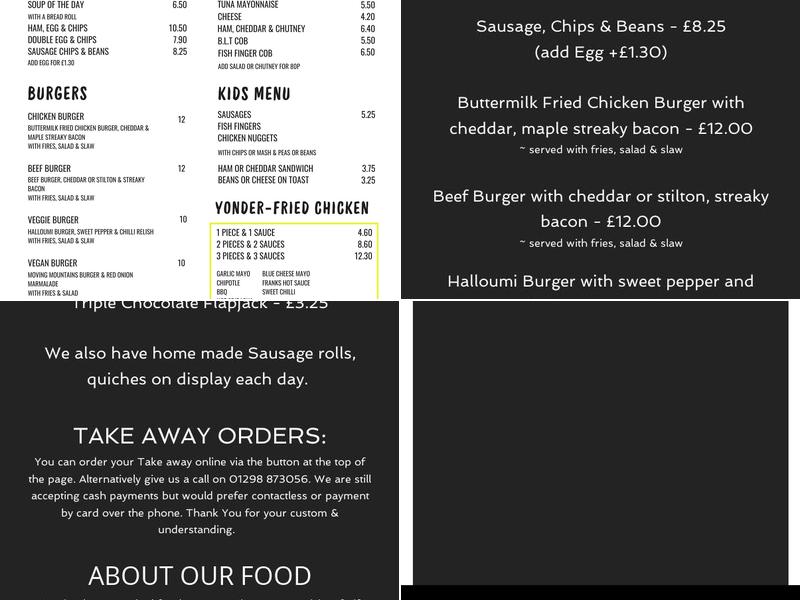 The Yondermann Cafe Menu