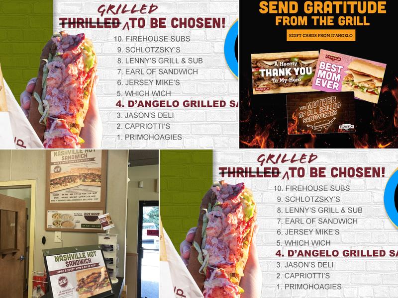 D'Angelo Grilled Sandwiches Menu