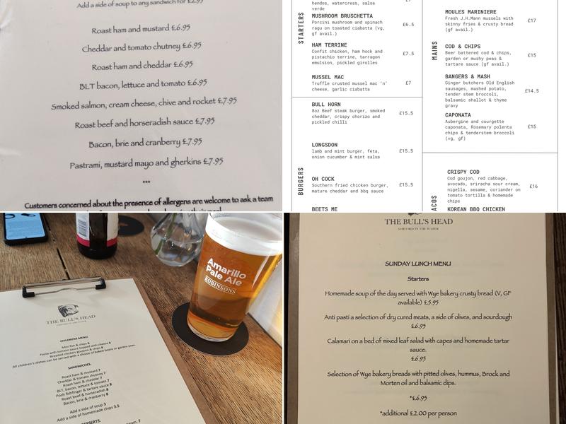 The Bulls Head Menu