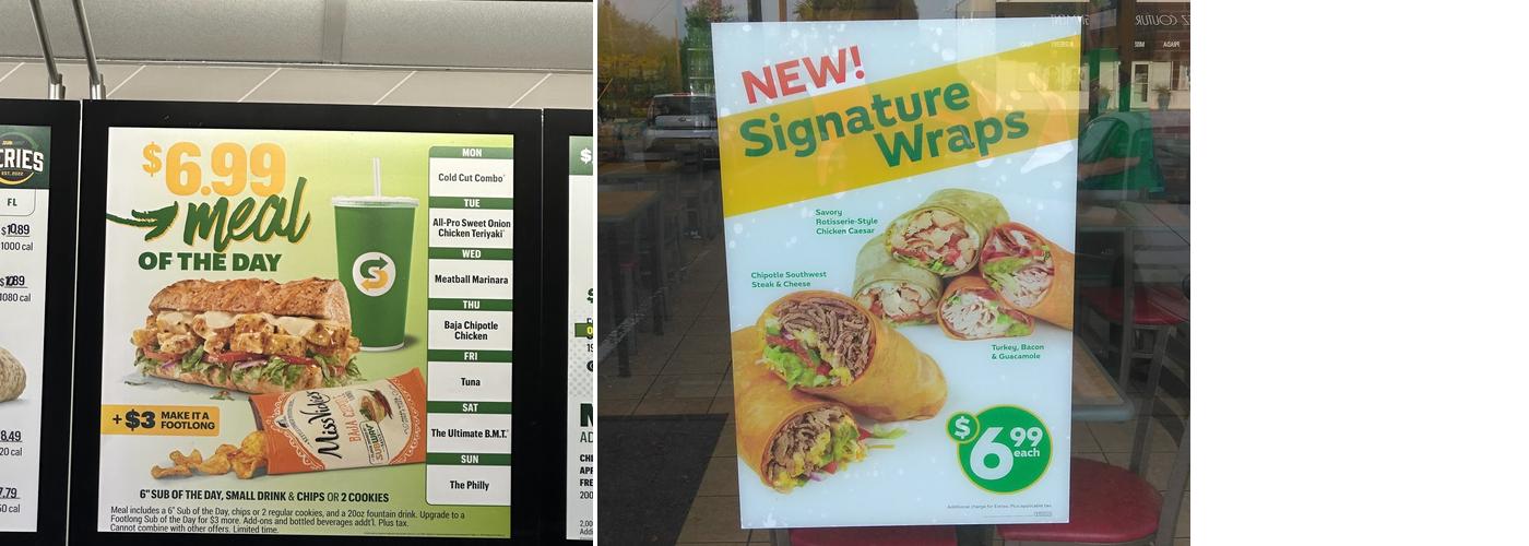 Subway Menu