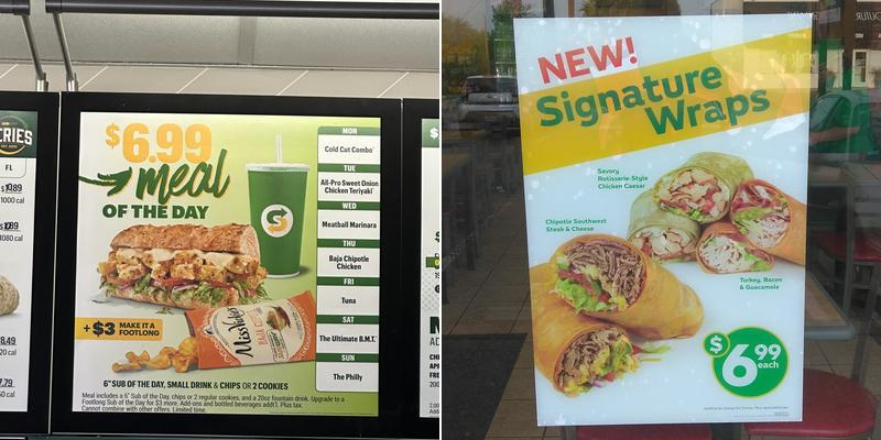 Subway Menu