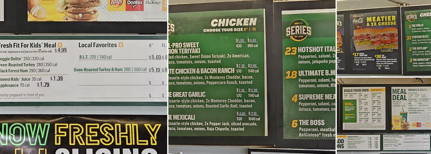 Subway Menu