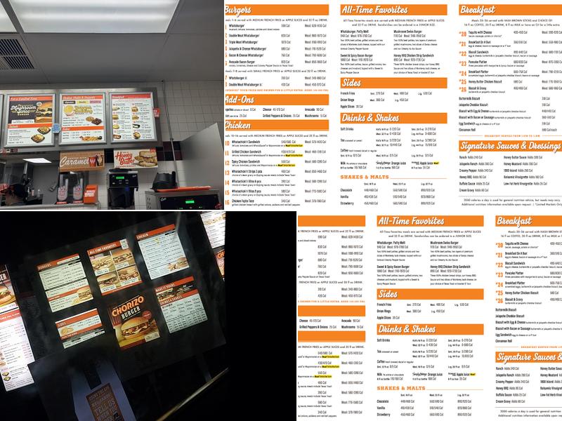 Whataburger Menu