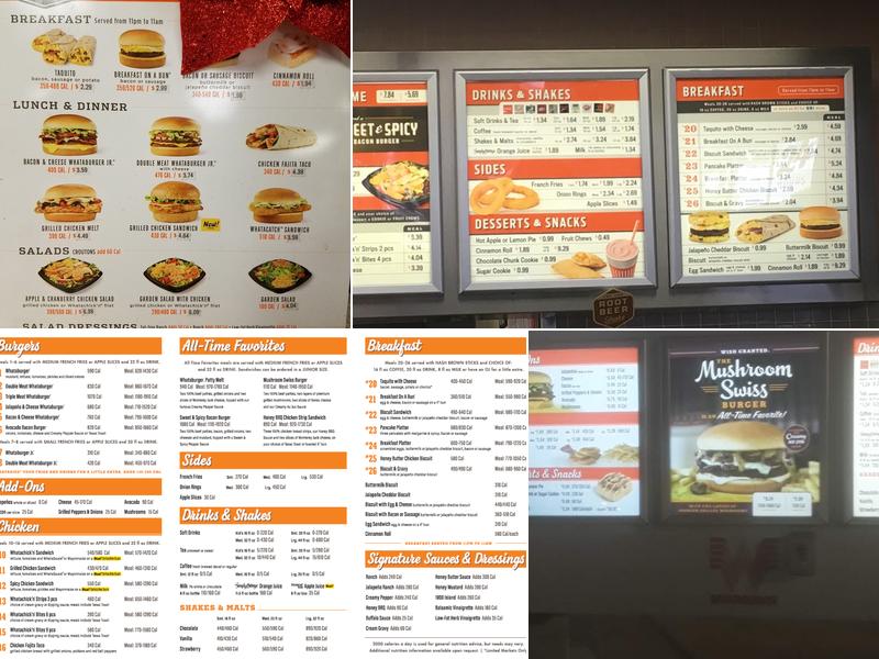 Whataburger Menu
