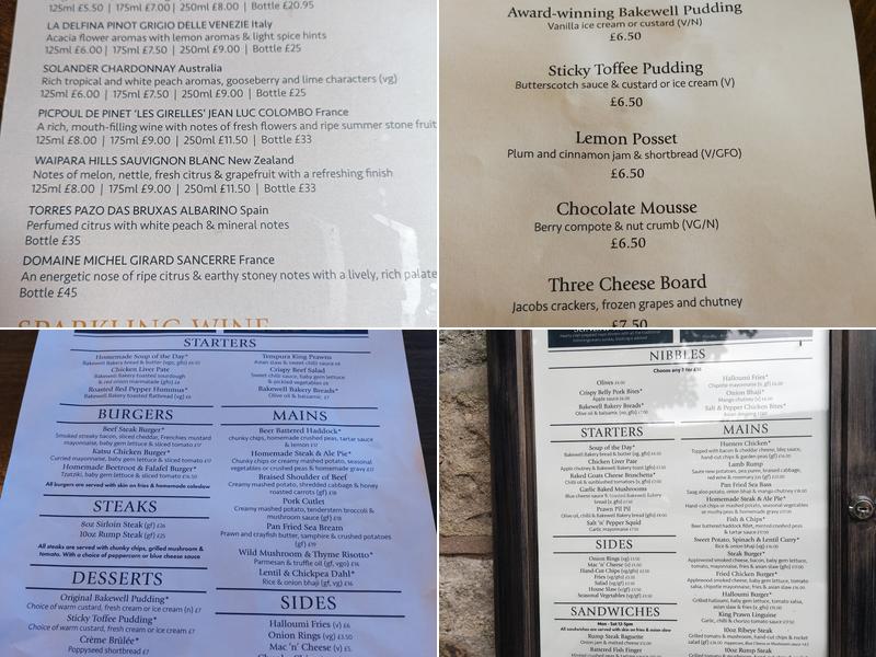 The Robin Hood Inn Menu