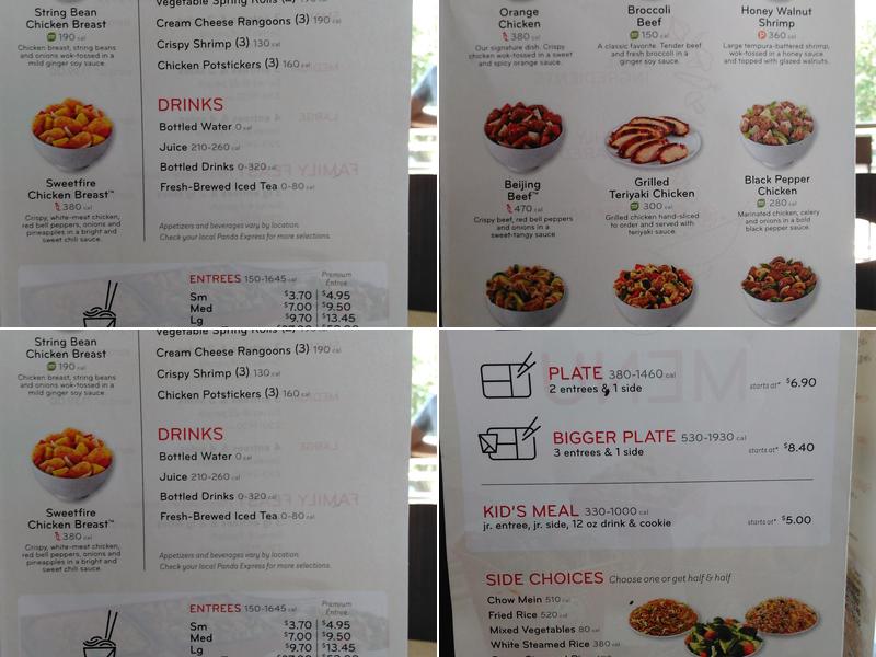 Panda Express Menu
