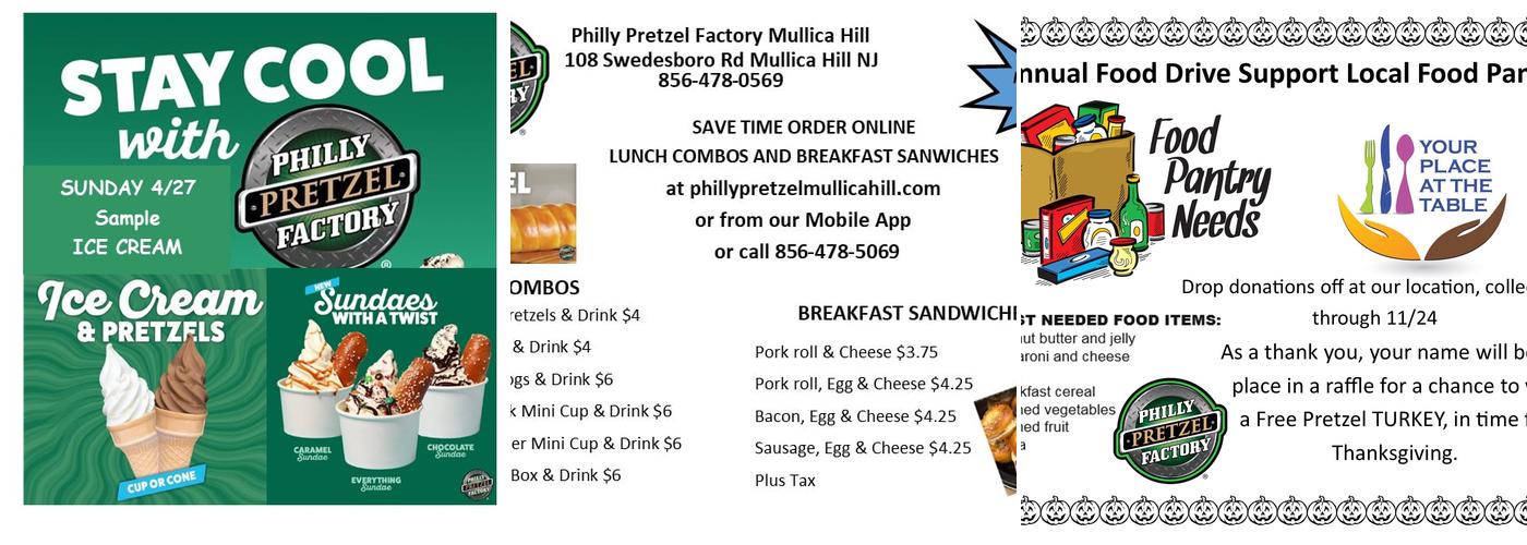 Philly Pretzel Factory Menu