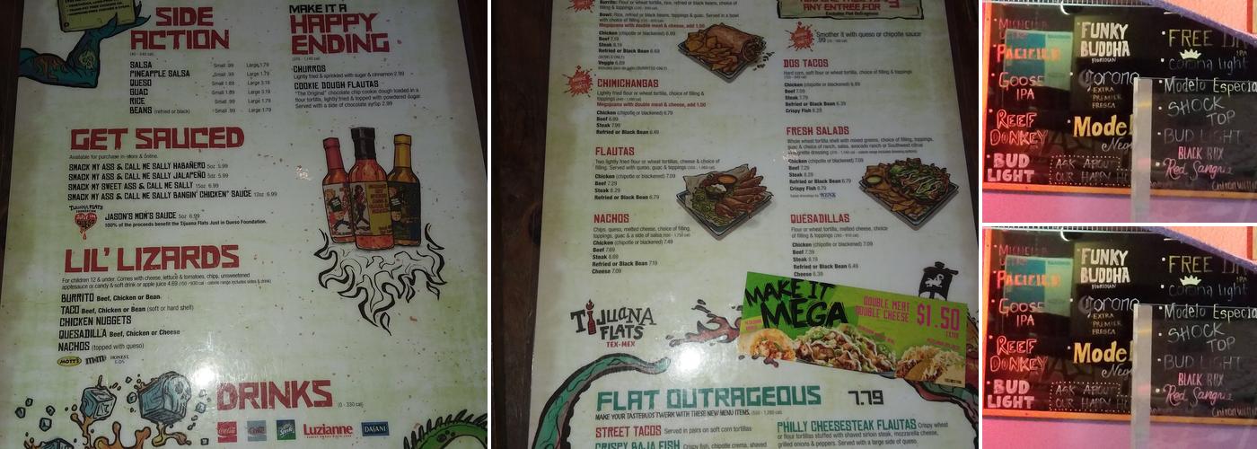 Tijuana Flats Menu