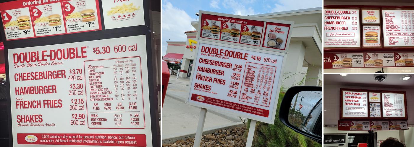 In-N-Out Burger Menu