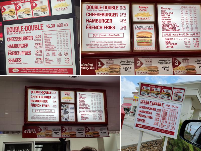 In-N-Out Burger Menu