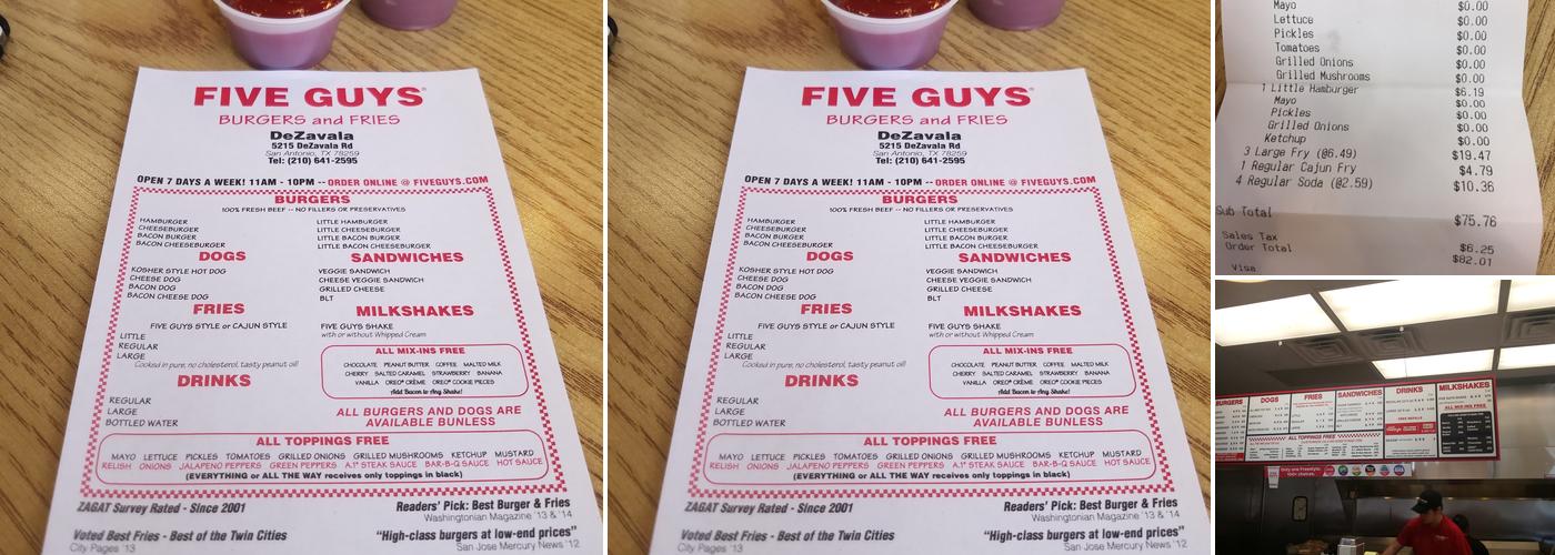 Five Guys Menu