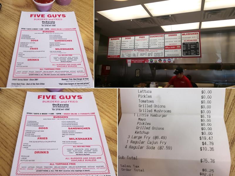 Five Guys Menu