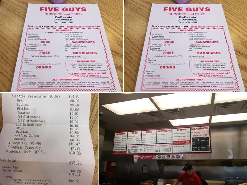 Five Guys Menu