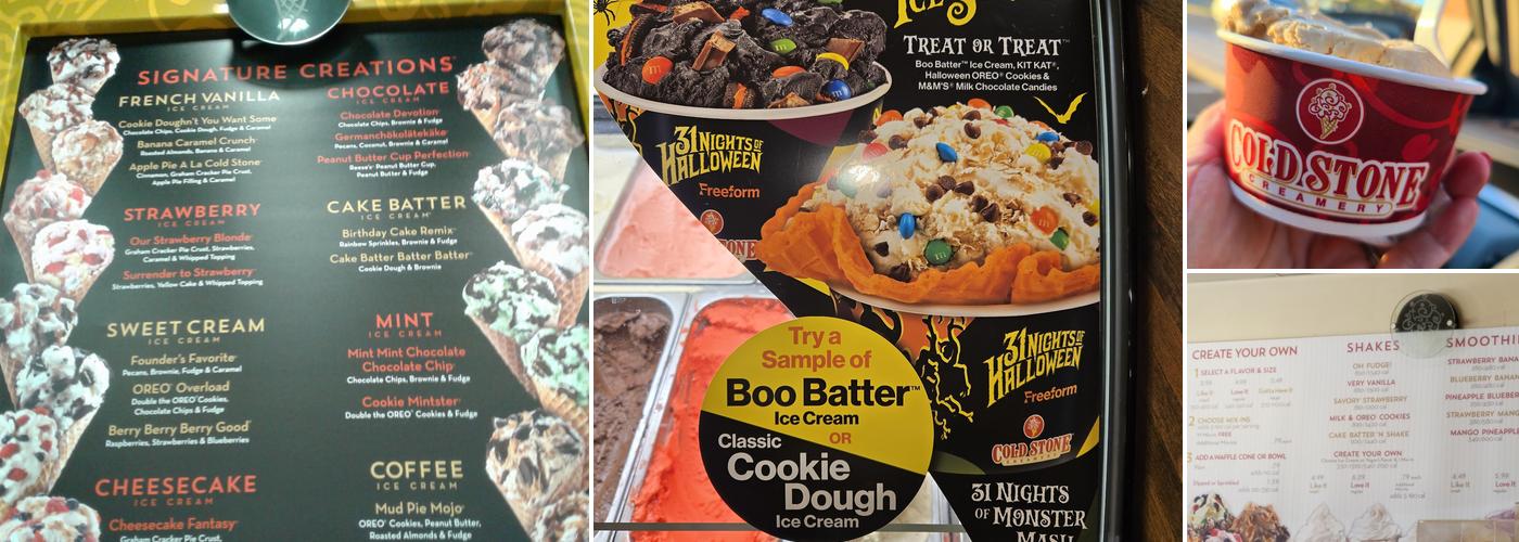Cold Stone Creamery Menu