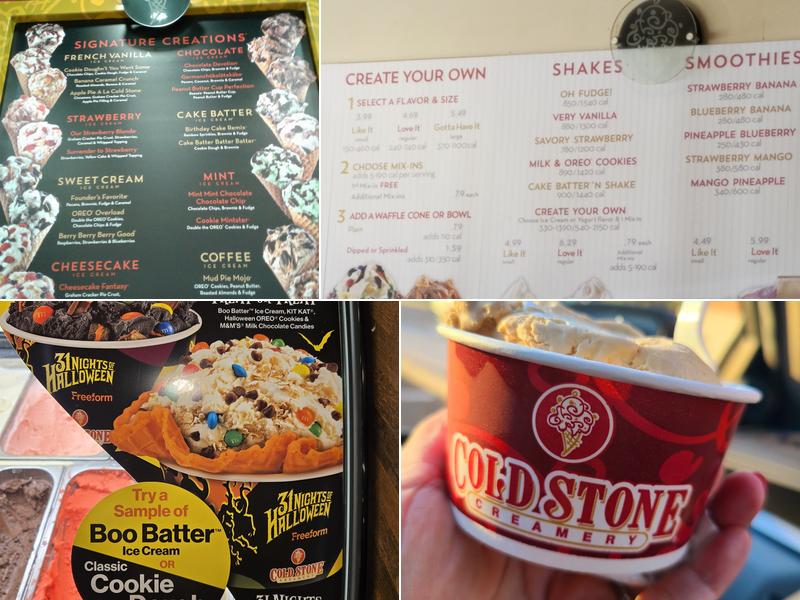 Cold Stone Creamery Menu