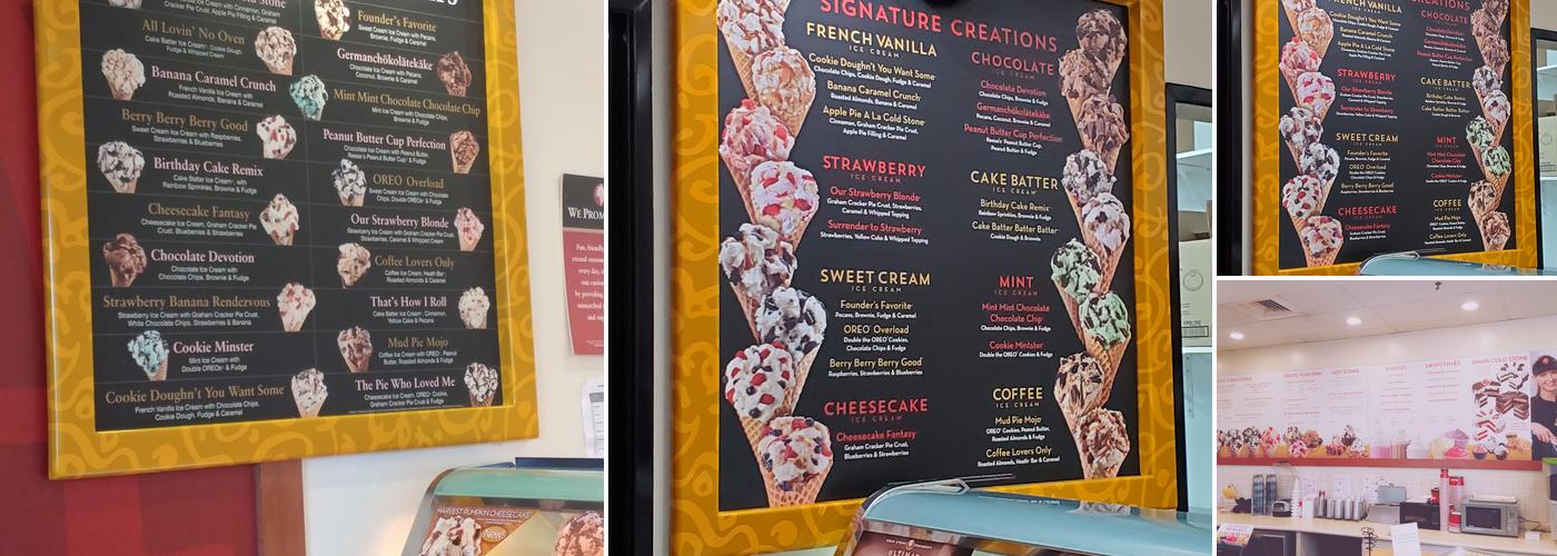 Cold Stone Creamery Menu