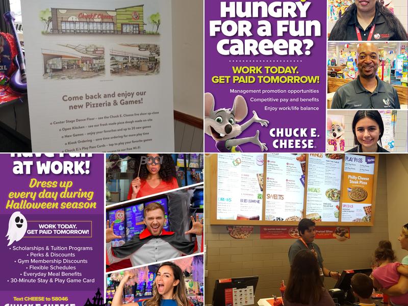 Chuck E. Cheese Menu