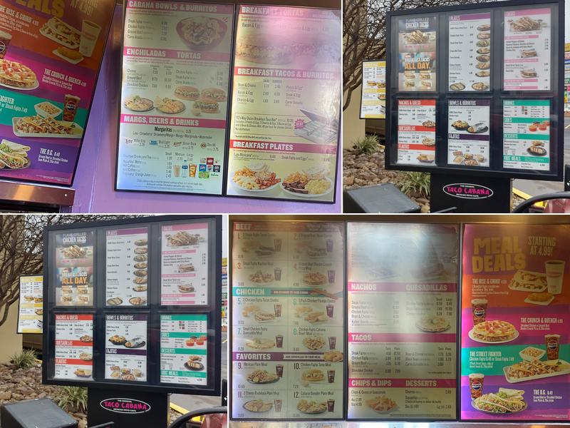 Taco Cabana Menu