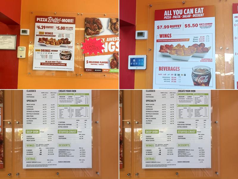 Cicis Pizza Menu