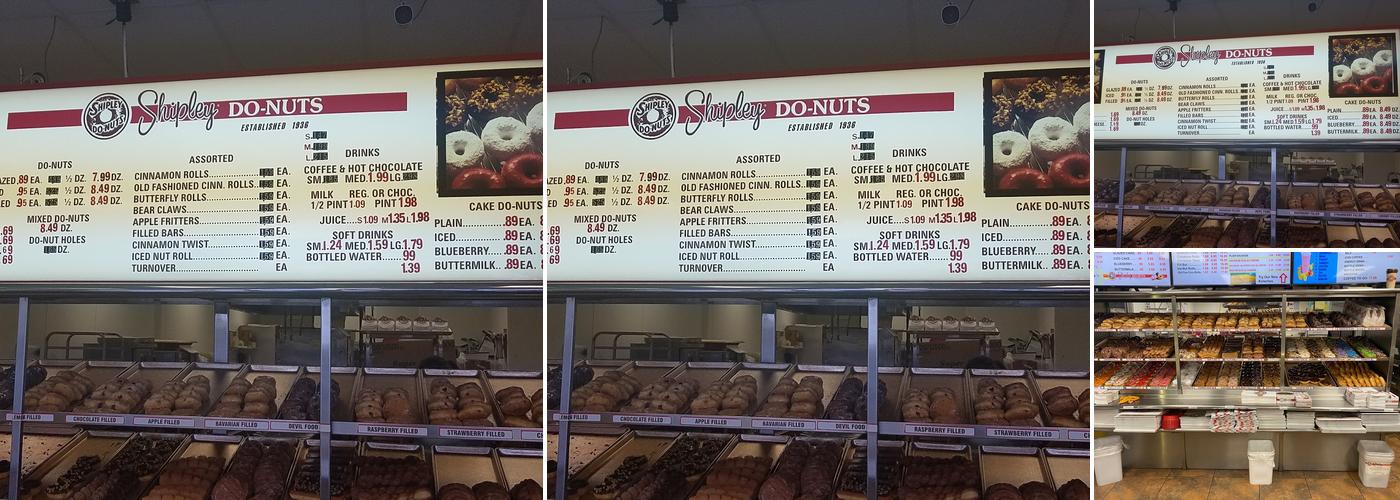Shipley Do-Nuts Menu