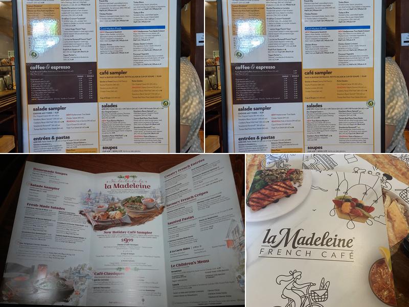 la Madeleine Menu