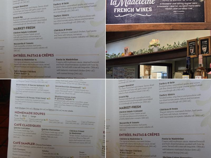 la Madeleine Menu