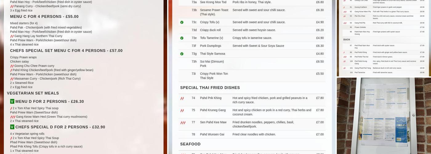 Thai Kitchen Menu